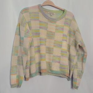 Rainbow Checked Sweater Lightweight Size S